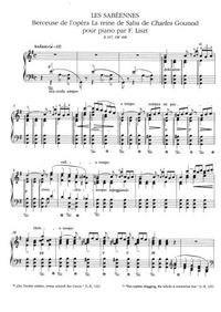 Les Saéeennes, Berceuse de l'oéera La Reine de Saba de Gounod - Franz Liszt